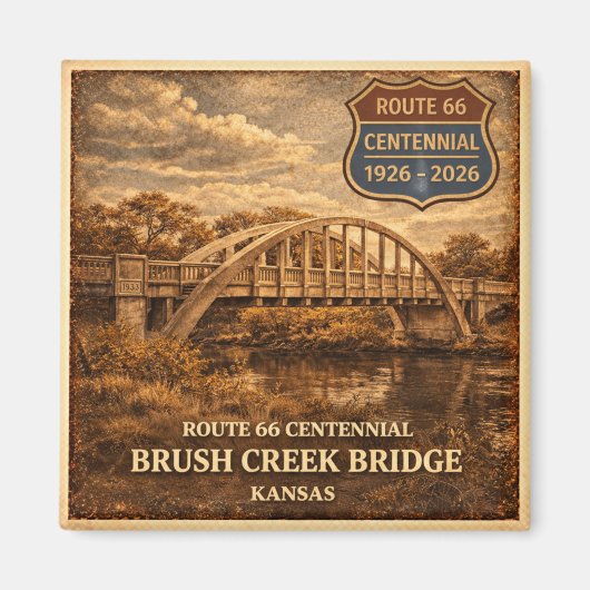 Brush Creek Bridge カンザス州百周年記念土産 マグネット (正面)