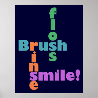 Brush Floss Rinse, then SMILE! ポスター