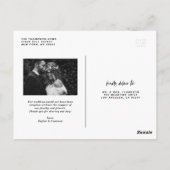 Brush Hand Lettered Photo'結婚s Thank You ポストカード (裏面)