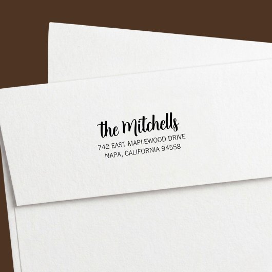 Brush Lettered Return Address セルフインキングスタンプ