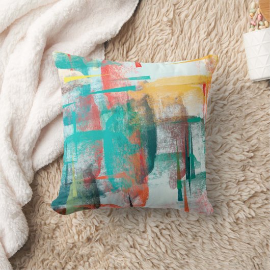 Brush painting. Artistic canvas mix unique form. O クッション (ブランケット)