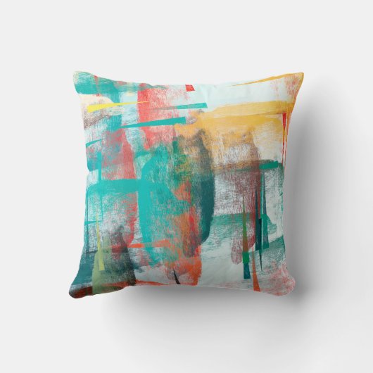 Brush painting. Artistic canvas mix unique form. O クッション (裏面)