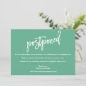 Brush Scriptの結婚延期されたネオミントカード セーブザデート (スタンド正面)