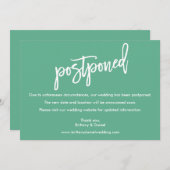 Brush Scriptの結婚延期されたネオミントカード セーブザデート (正面/裏面)