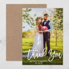Brush Scriptの結婚Photo KraftサンキューカードW 招待状