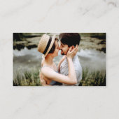 Brush Scriptの結婚WebサイトQRフォトセージグリーン エンクロージャーカード (裏面)