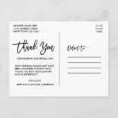 Brush Scriptモダンの結婚カップル写真 ポストカード (裏面)