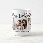 Brush Scriptモダンハート最高のパパEver 3写真 コーヒーマグカップ (中央)