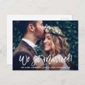 Brush Scriptモダン We 得 Couple Photo ポストカード (正面/裏面)