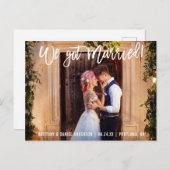 Brush Scriptモダン We 得 Couple Photo ポストカード (正面/裏面)