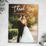 Brush Script結婚の新郎写真 ポストカード<br><div class="desc">モダンBrush Script結婚の新郎写真はがき</div>