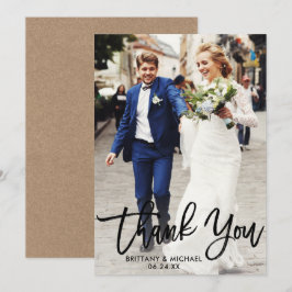 Brush Script結婚のPhoto KraftサンキューカードB 招待状
