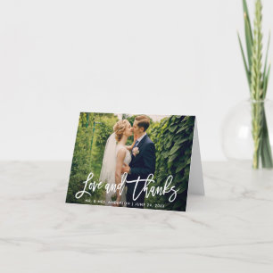 Brush Script結婚のPhoto Loveメ感謝していモモダンー カード