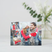 Brush Script モダン 4 Photo日付の保存 ポストカード (スタンド正面)