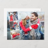 Brush Script モダン 4 Photo日付の保存 ポストカード (正面/裏面)