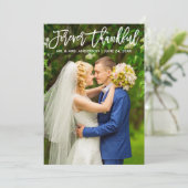 Brush Script モダン Forever Thankの写結婚真 サンキューカード (スタンド正面)
