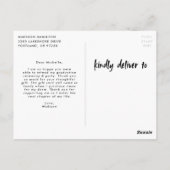 Brush Script モダン Photo Graduation Thank You ポストカード (裏面)