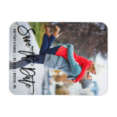 Brush Script モダン Photo Save The Date B マグネット (横)