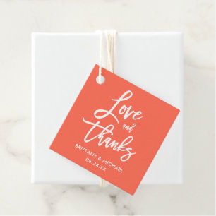 Brush Script 感謝してい Love and結婚 Coral フェイバータグ