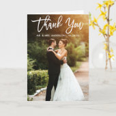 Brush Script 結婚's Photo Buted Thank You カード (黄色い花)