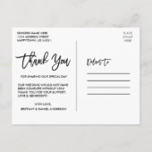 Brush Script 結婚's Pinkフローラ ポストカード (裏面)