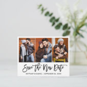 Brush Script 3写真救新しい日付 ポストカード (スタンド正面)