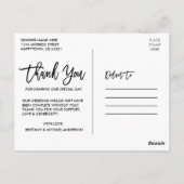 Brush Script 3写真結婚の愛Kraft感謝してい ポストカード (裏面)