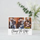 Brush Script 3 Photo新しい日付の変更 ポストカード (スタンド正面)