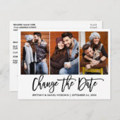 Brush Script 3 Photo新しい日付の変更 ポストカード (正面/裏面)