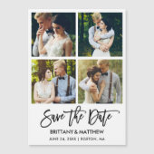 Brush Script 4 Photos Magnetic Save The Date（Brush (正面)