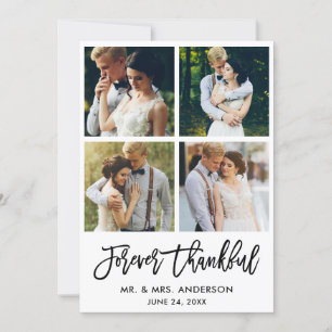 Brush Script Forever Thank結婚's 4 Photo サンキューカード