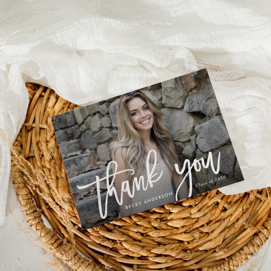 Brush script graduation thank you ポストカード