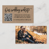Brush Script Kraftの結婚WebサイトQR写真 エンクロージャーカード (正面/裏面)
