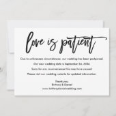 Brush Script Love Is Patient New Date Card セーブザデート (正面)