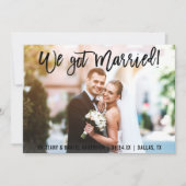 Brush Script Weカップル得の結婚した写真 案内状 (正面)