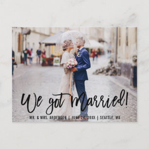 Brush Script We得 Wes Photo Mr. and Mrs. ポストカード