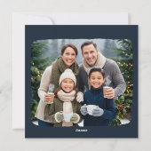 Brush stroke wreath Blue Merry Christmas シーズンカード (裏面)