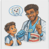 Brush Your Teeth Cute Dentist Sticker 🦷 シール (正面)