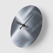 Brushed Aluminum Macro Texture ラウンド壁時計 (傾斜)