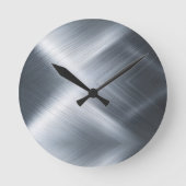 Brushed Aluminum Macro Texture ラウンド壁時計 (正面)