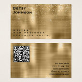 Brushed Gold Foil and Glitter Business Card (正面&裏面)