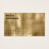 Brushed Gold Foil and Glitter Business Card (正面)