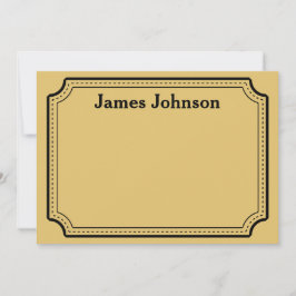 Brushed Gold Retro Bold Serif Desk Name Plate ノートカード
