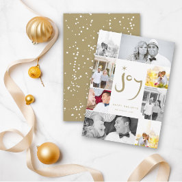 Brushed Joy Calligraphy Star Gold 6 Photo Collage シーズンカード