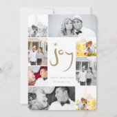 Brushed Joy Calligraphy Star Gold 6 Photo Collage シーズンカード (正面)
