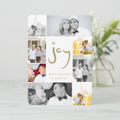 Brushed Joy Calligraphy Star Gold 6 Photo Collage シーズンカード (スタンド正面)