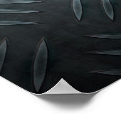 Brushed Metal Diamond Plate Template ポスター (角)