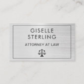 Brushed Metal Lawyer Attorney at Law QR Code  名刺 (正面)
