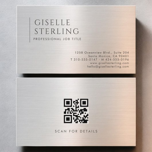Brushed Metal QR Code 名刺