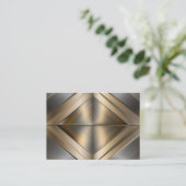 Brushed Metallic Geometric Diamond Pattern エンクロージャーカード (スタンド正面)